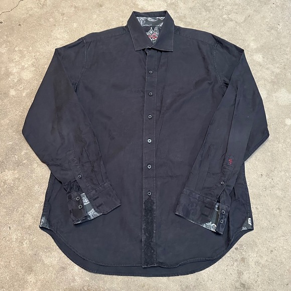 Robert Graham Other - Robert Graham Button Down Mens Large Black Paisley Jacquard Classic Fit Shirt‎
